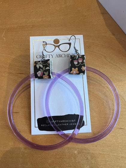 Purple Hoop Earrings