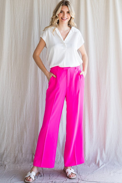 Pink Wide Leg Pants