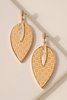 Mustard Floral Leaf Print Earrings