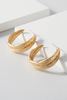 Gold Leaf Open Hoop Earrings