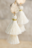 Ivory Disc & Tassel Earrings