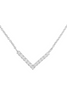 Silver V Shaped Cubic Zirconia Necklace