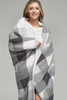 Stay Warm Grey Plaid Sherpa Throw Blanket